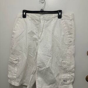 Buffalo David Bitton Men’s White Cargo Shorts - Utility Pockets